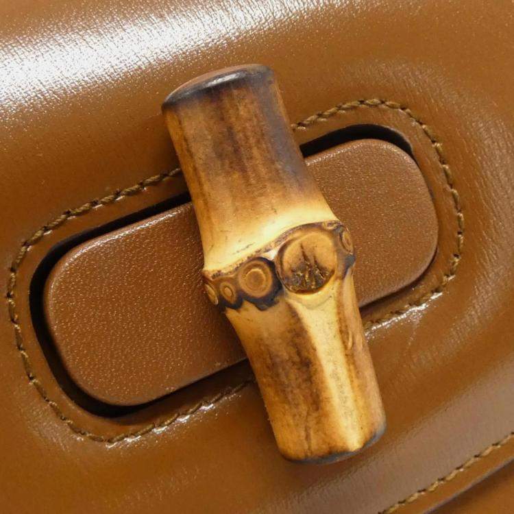 Pre Owned Gucci Bamboo 1947 Brown Leather Handbag