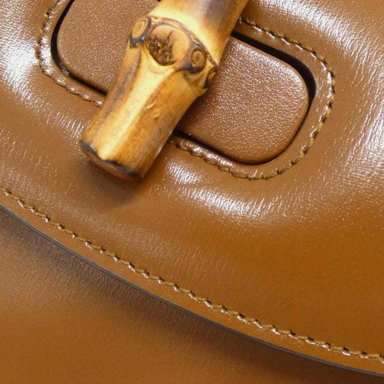 Pre Owned Gucci Bamboo 1947 Brown Leather Handbag