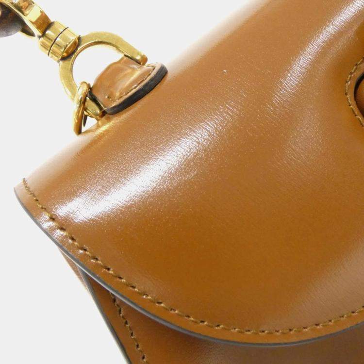 Pre Owned Gucci Bamboo 1947 Brown Leather Handbag