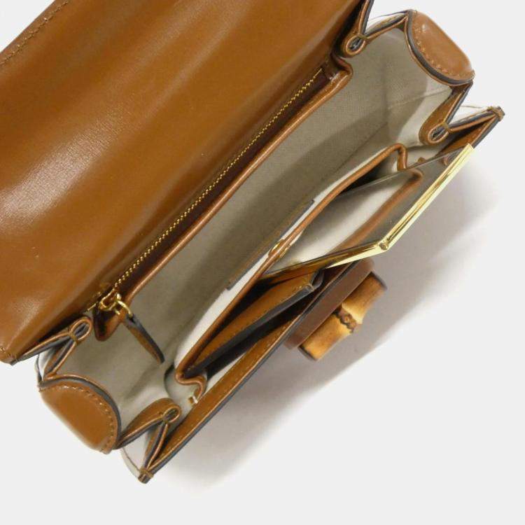 Pre Owned Gucci Bamboo 1947 Brown Leather Handbag