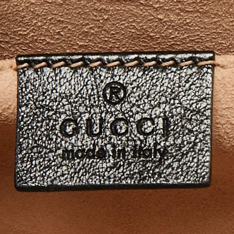 Pre Owned Gucci Black Leather Web Rajah Small Flap Shoulder Bag