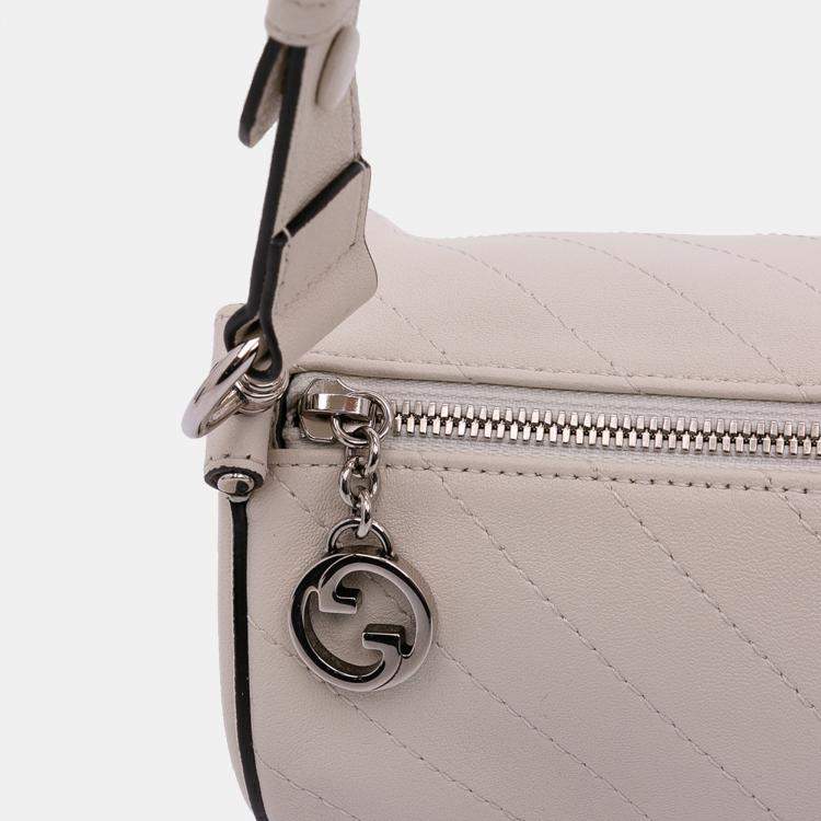 Pre Owned Gucci White Small Leather Blondie Shoulder Bag