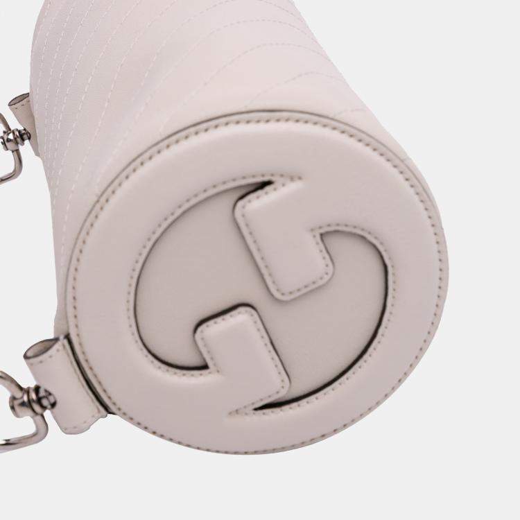 Pre Owned Gucci White Small Leather Blondie Shoulder Bag