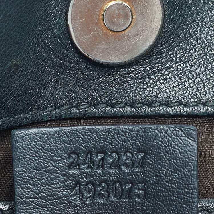 Pre Owned Gucci Black Guccissima Leather Charm Tote