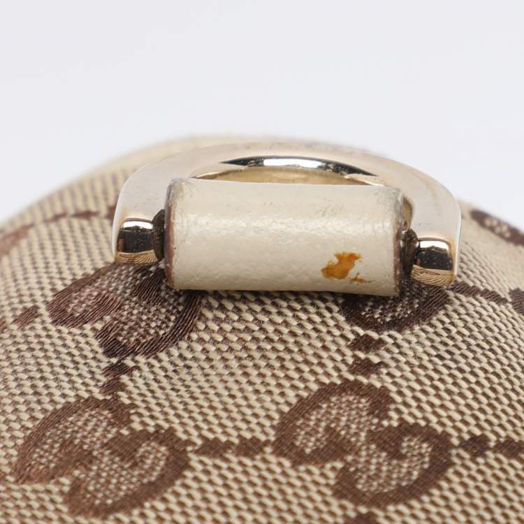 Pre Owned Gucci Beige GG Canvas and Leather Medium Abbey D-Ring Hobo