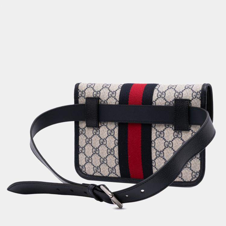 Pre Owned Gucci Beige GG Supreme Ophidia Belt Bag