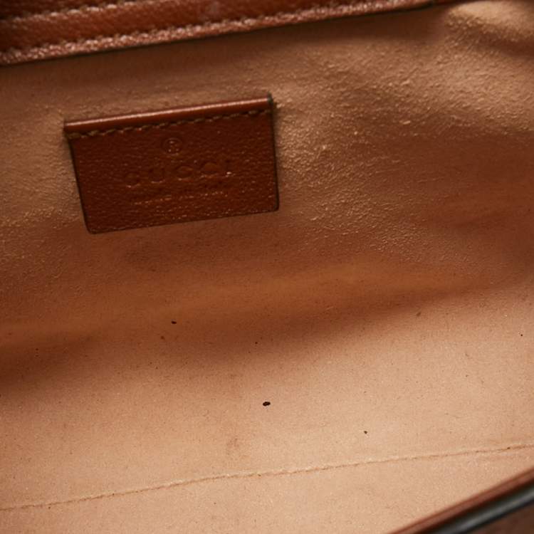 Pre Owned Gucci Brown Leather Mini Diana Tote