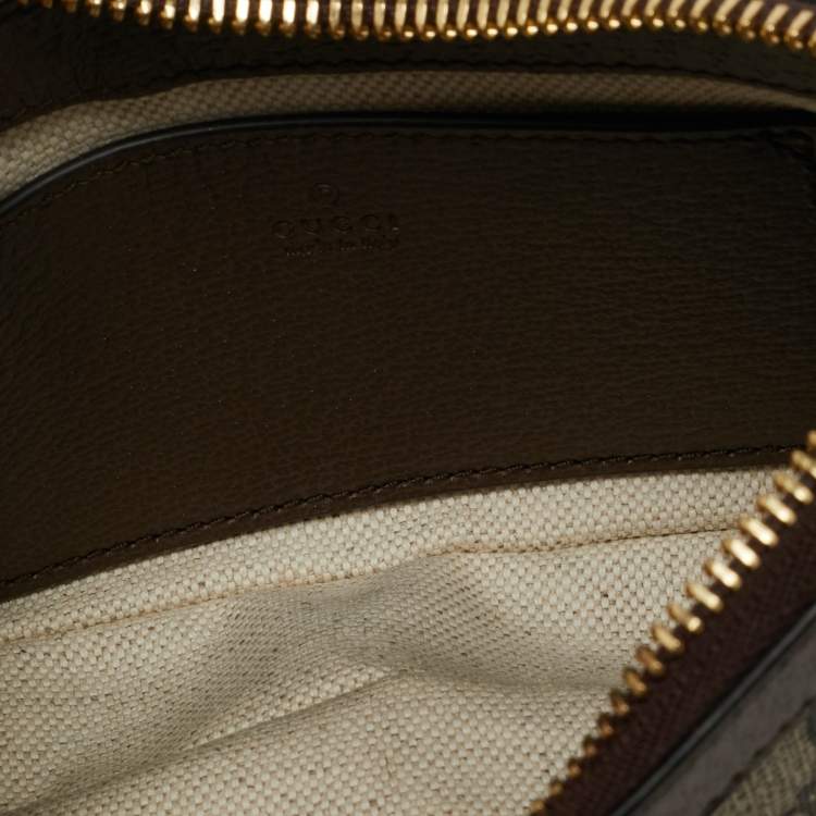 Pre Owned Gucci Brown/Beige GG Supreme Canvas Mini Ophidia Pouch Bag