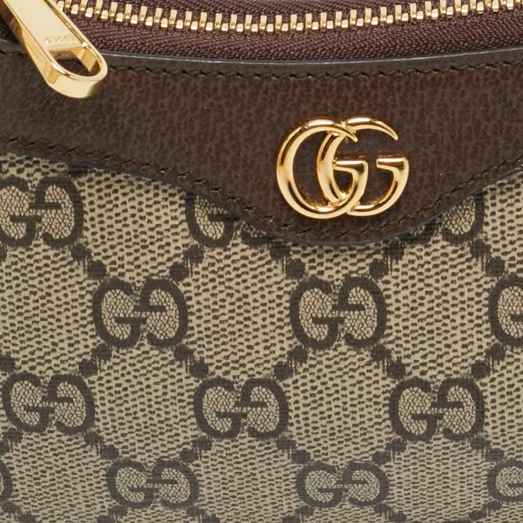 Pre Owned Gucci Brown/Beige GG Supreme Canvas Mini Ophidia Pouch Bag
