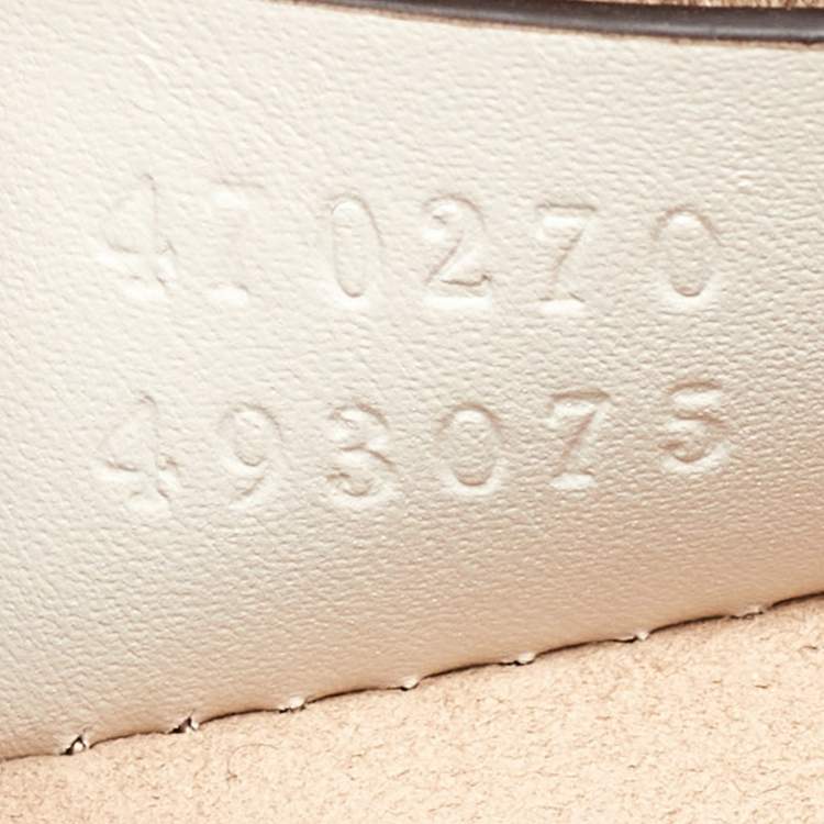 Pre Owned Gucci White Leather Mini Animalier Sylvie Top Handle Bag