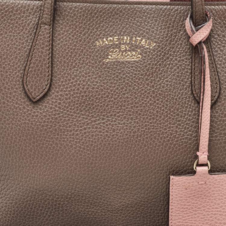 مملوكة مسبقًا Gucci Grey Leather Small Swing Tote