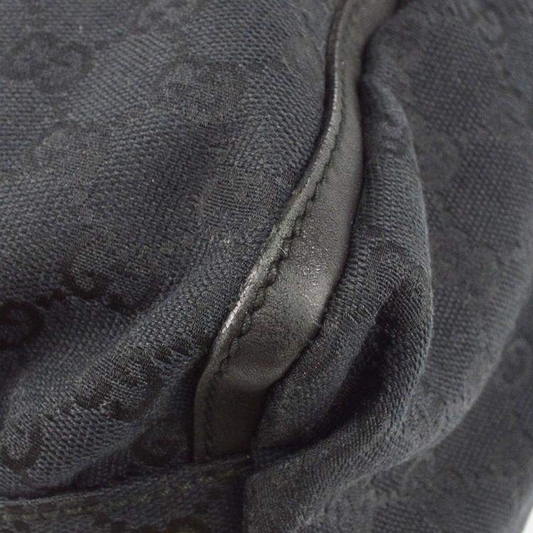 Pre Owned Gucci Black Abbey GG Tote Bag