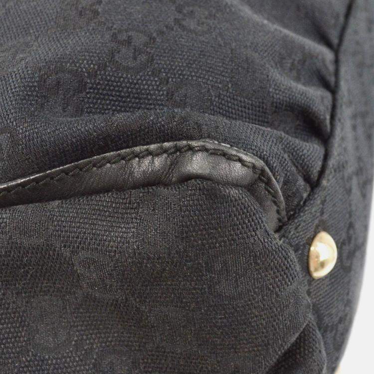Pre Owned Gucci Black Abbey GG Tote Bag
