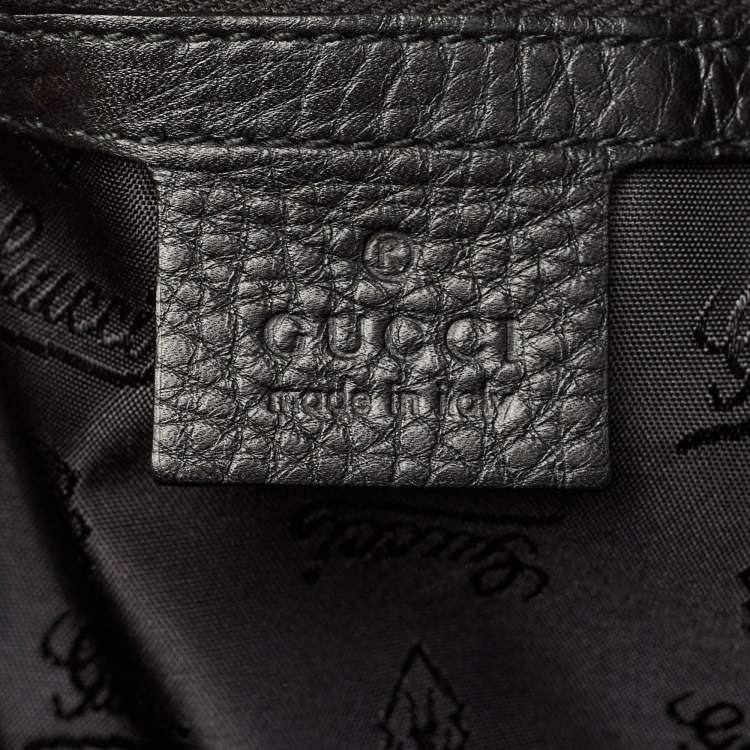 Pre Owned Gucci Black GG Neoprene and Leather Techno Horsebit Hobo