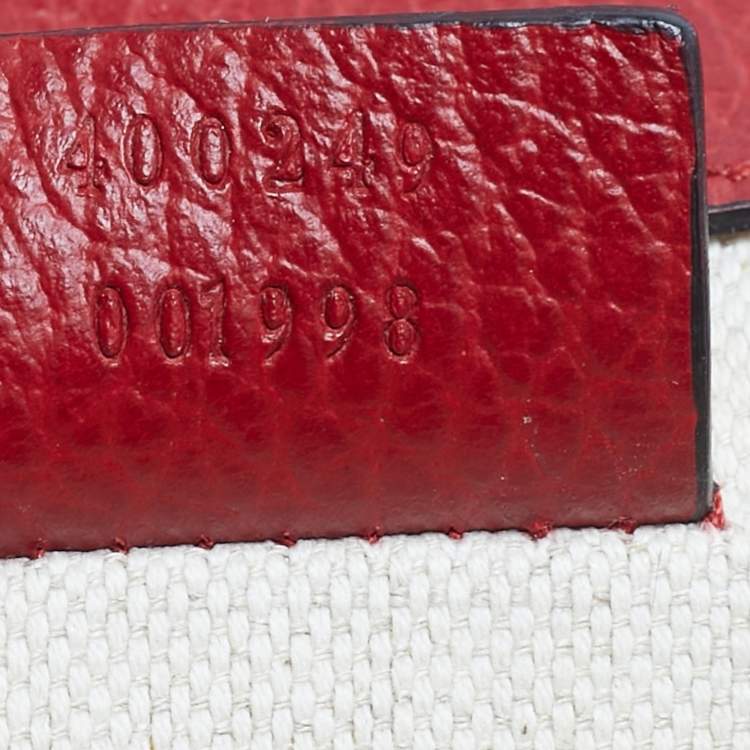 Pre Owned Gucci Red Leather Small Dionysus Crystals Shoulder Bag