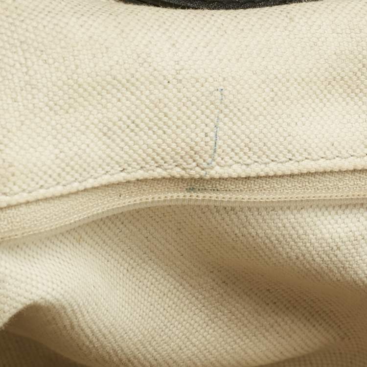 Pre Owned Gucci Black/Beige Diamante Canvas and Leather Medium Sukey Tote