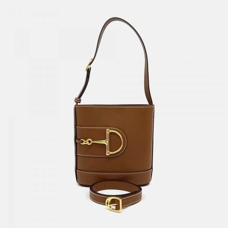 Pre Owned Gucci Brown Leather 73 Small Bucket Bag