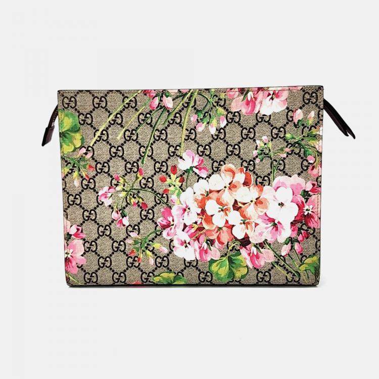 Pre Owned Gucci Multicolor Coated Canvas Bloom Pouch