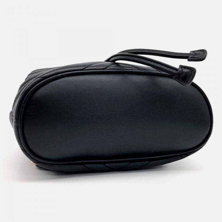 Pre Owned Gucci Black Leather GG Marmont Backpack