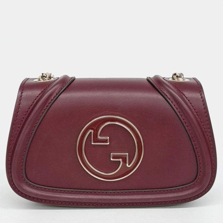 Pre Owned Gucci Red Leather Blondie Small Shoulder Bag