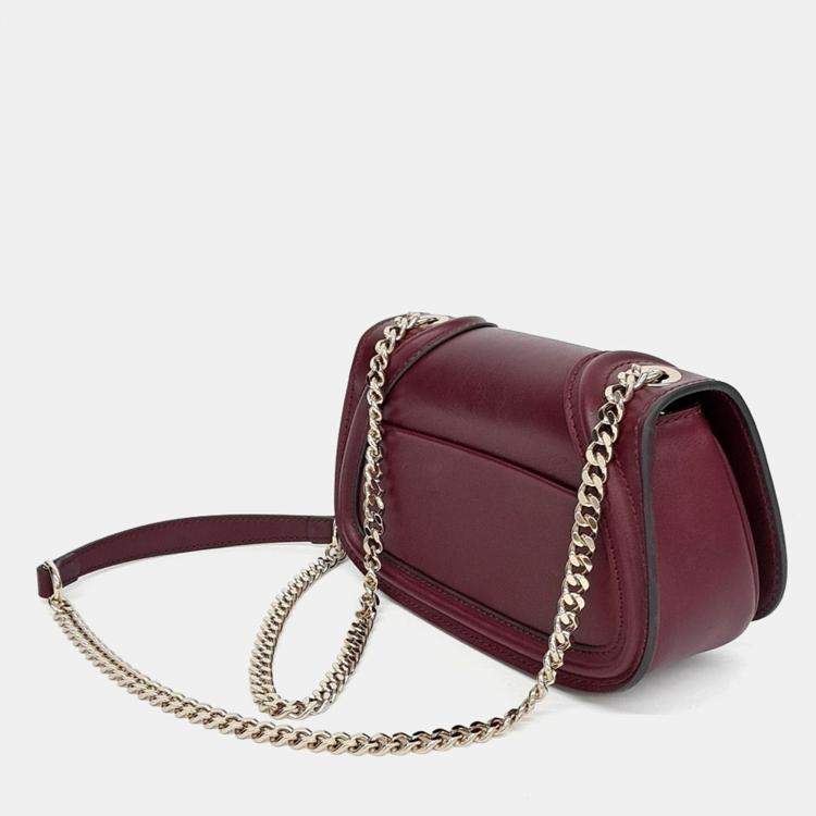 Pre Owned Gucci Red Leather Blondie Small Shoulder Bag
