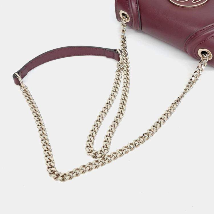 Pre Owned Gucci Red Leather Blondie Small Shoulder Bag