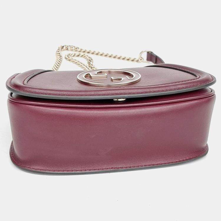 Pre Owned Gucci Red Leather Blondie Small Shoulder Bag