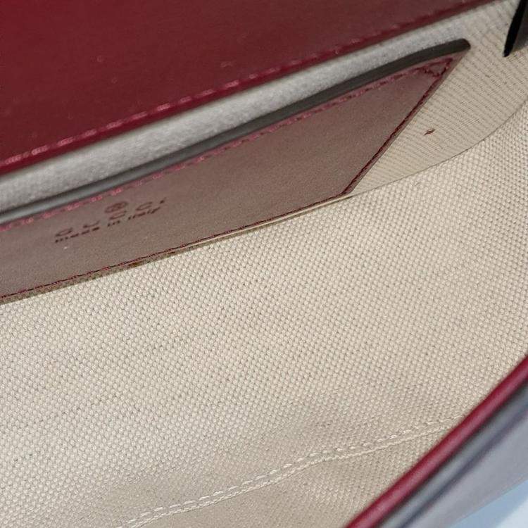 Pre Owned Gucci Red Leather Blondie Small Shoulder Bag
