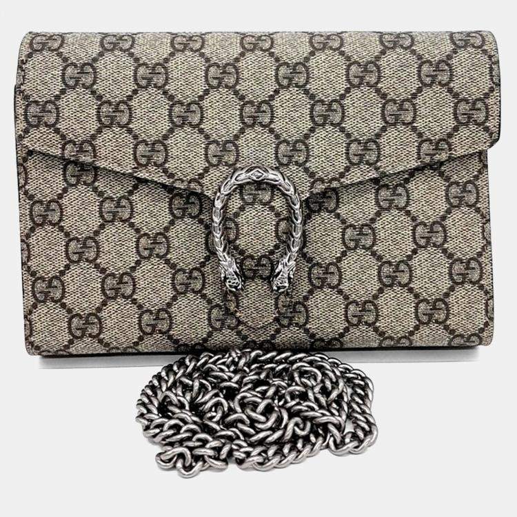 Pre Owned Gucci Beige PVC Dionysus Mini Chain Bag