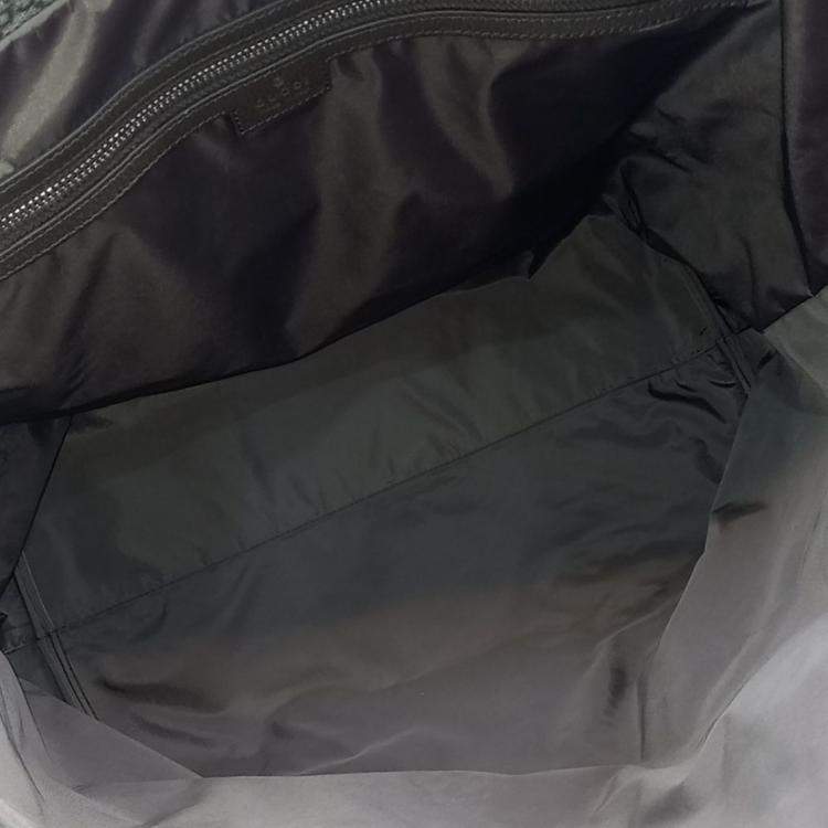 Pre Owned Gucci Beige Brown Coated Canvas Web Tote Bag