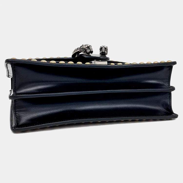 Pre Owned Gucci Black Leather Dionysus Chain Shoulder Bag