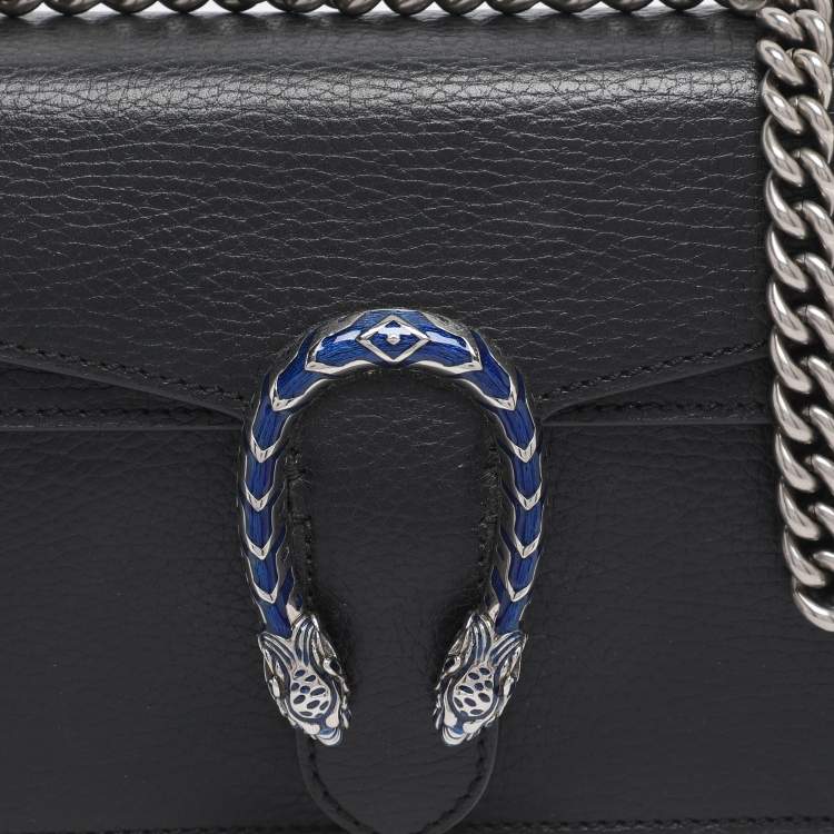 Pre Owned Gucci Black Leather Small Dionysus Shoulder Bag