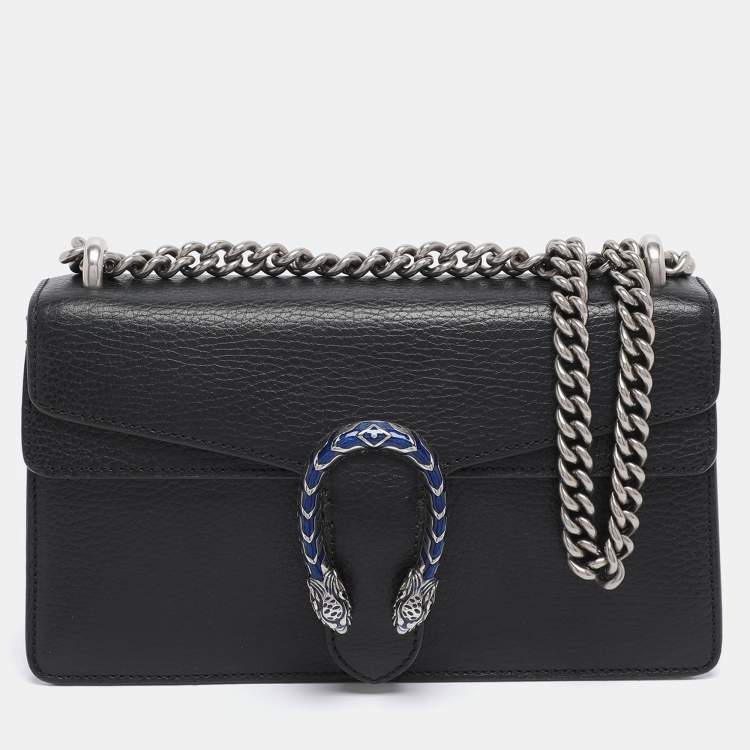 Pre Owned Gucci Black Leather Small Dionysus Shoulder Bag