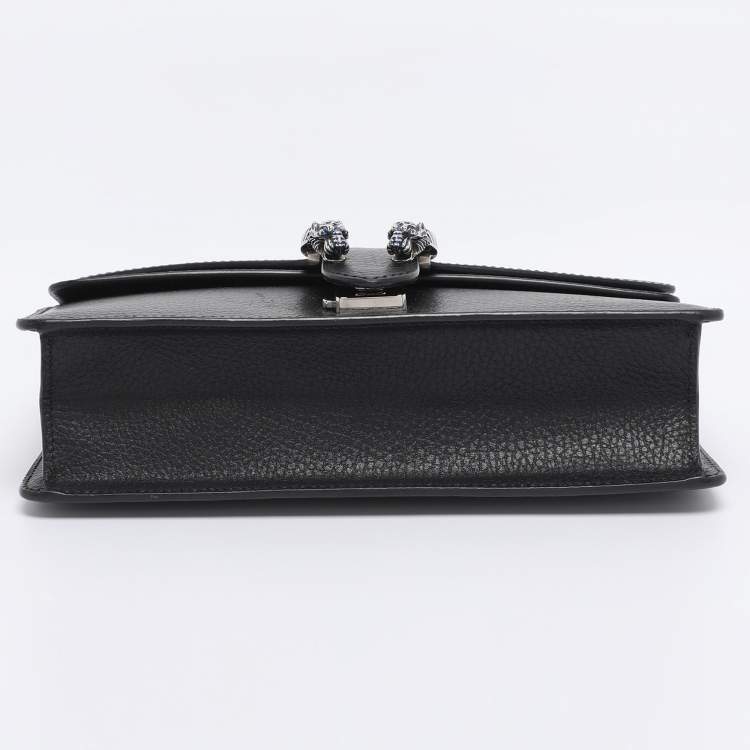 Pre Owned Gucci Black Leather Small Dionysus Shoulder Bag