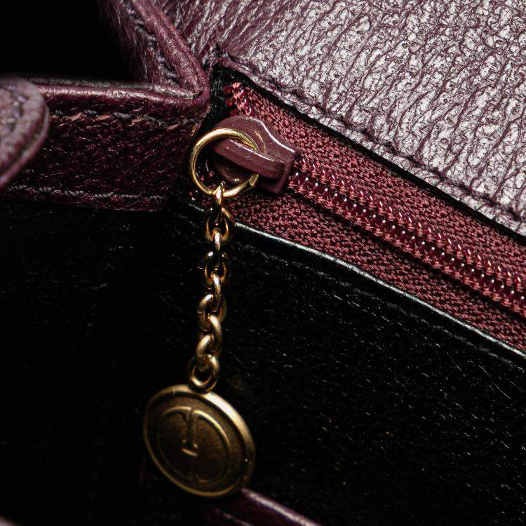 Pre Owned Gucci Purple Calfskin Bamboo Night