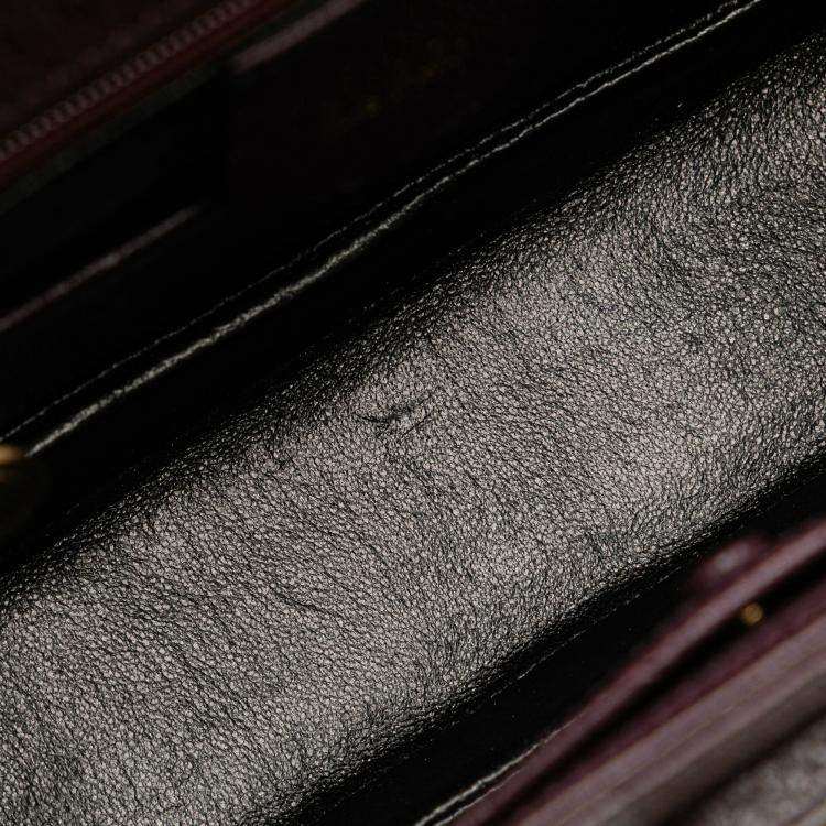 Pre Owned Gucci Purple Calfskin Bamboo Night