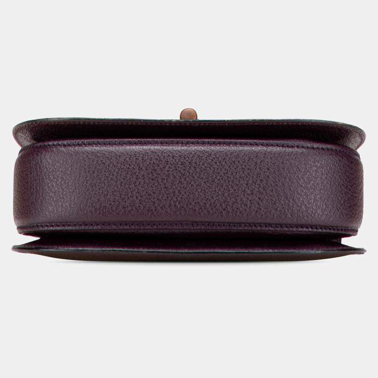 Pre Owned Gucci Purple Calfskin Bamboo Night