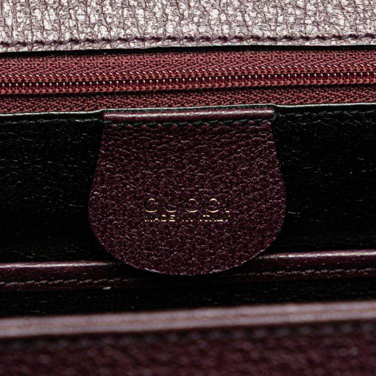 Pre Owned Gucci Purple Calfskin Bamboo Night