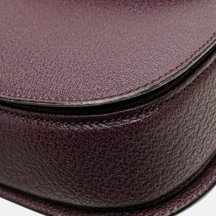 Pre Owned Gucci Purple Calfskin Bamboo Night