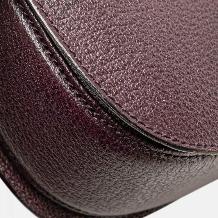 Pre Owned Gucci Purple Calfskin Bamboo Night