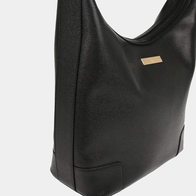 Pre Owned Gucci Black Leather Handbag