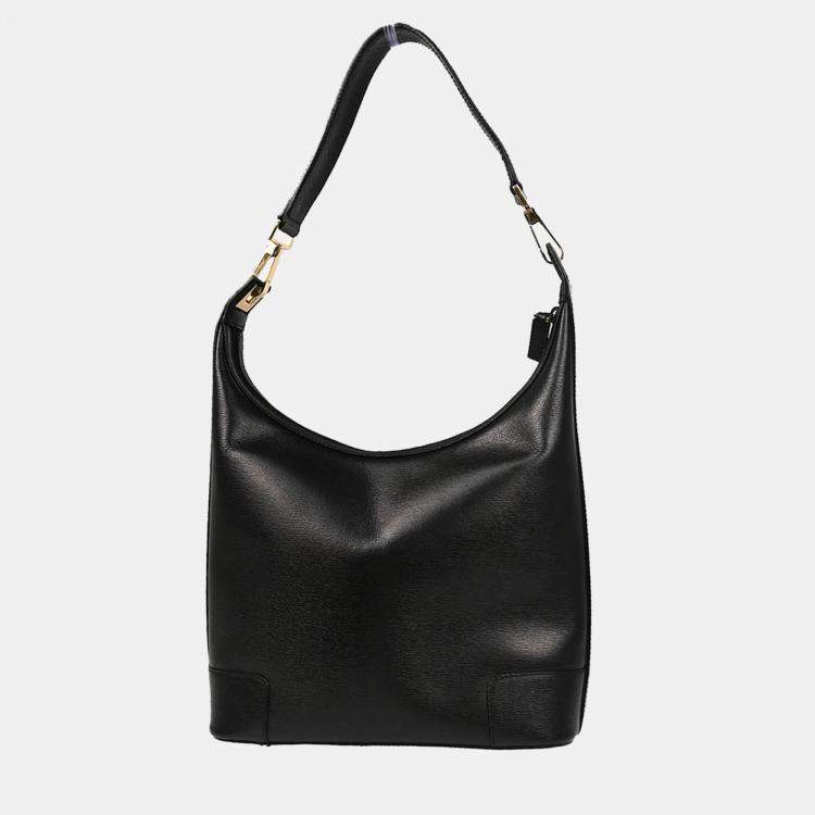 Pre Owned Gucci Black Leather Handbag