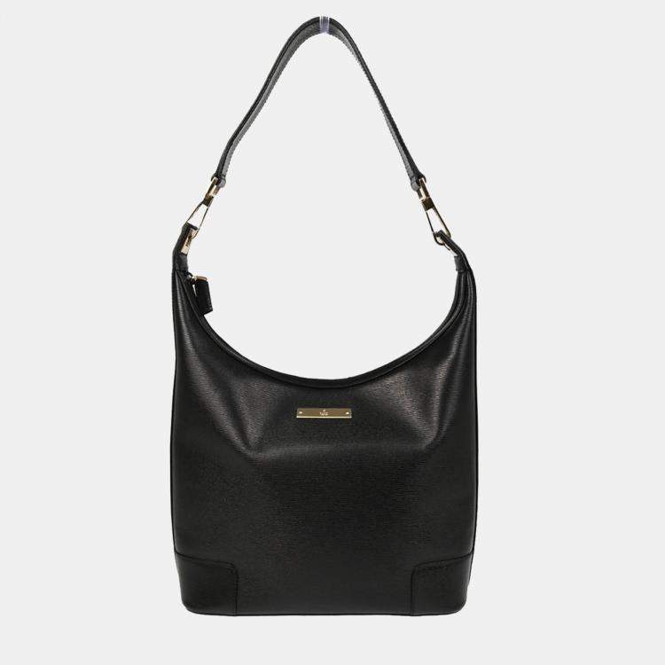 Pre Owned Gucci Black Leather Handbag