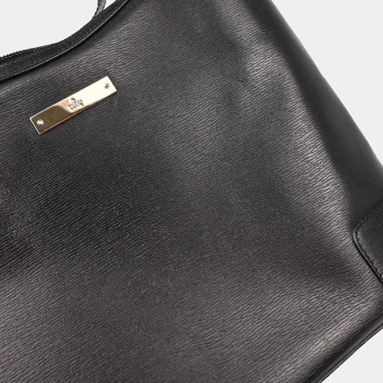 Pre Owned Gucci Black Leather Handbag