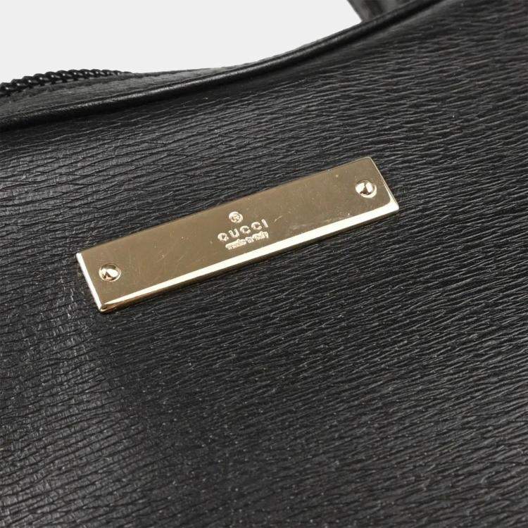 Pre Owned Gucci Black Leather Handbag