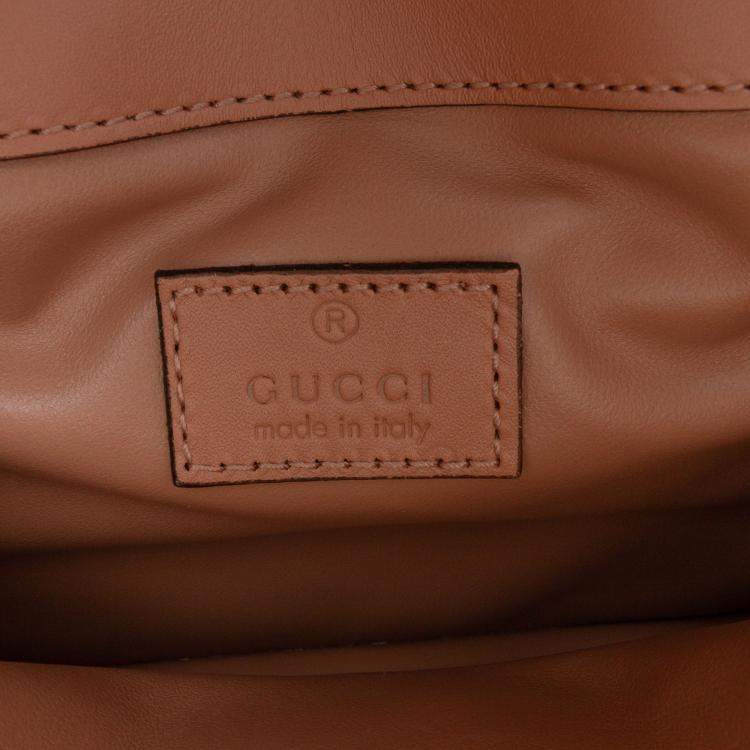 Pre Owned Gucci Brown Mini Leather Deco Chain Shoulder Bag