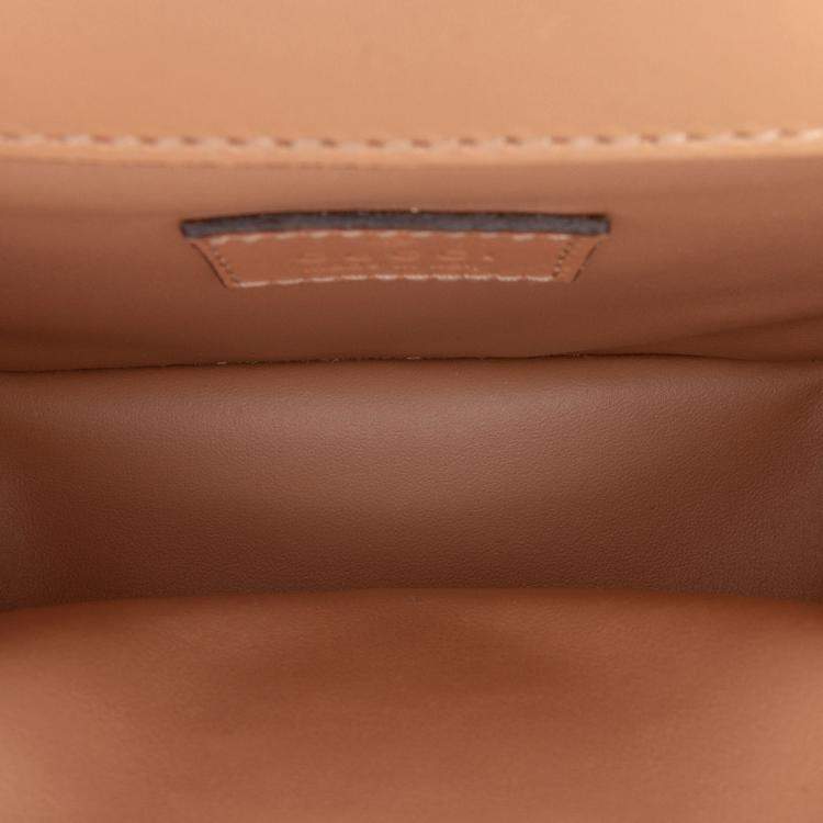 Pre Owned Gucci Brown Mini Leather Deco Chain Shoulder Bag