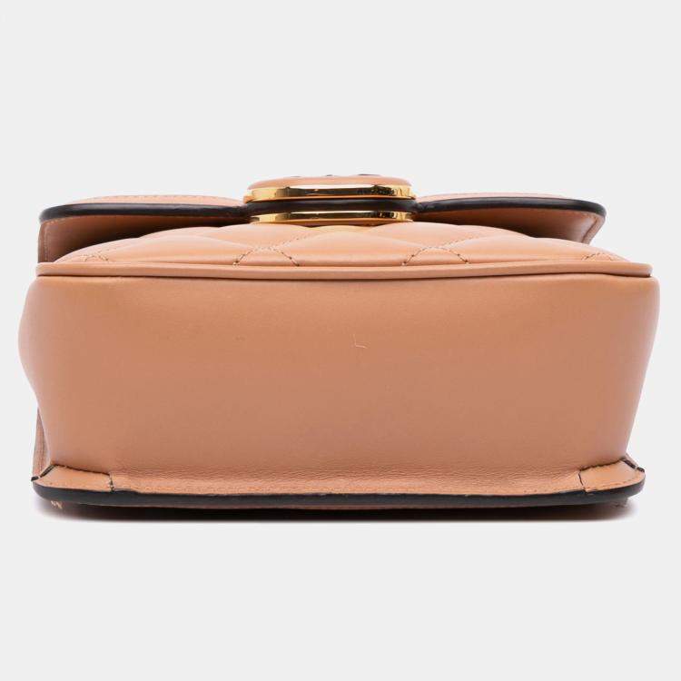 Pre Owned Gucci Brown Mini Leather Deco Chain Shoulder Bag