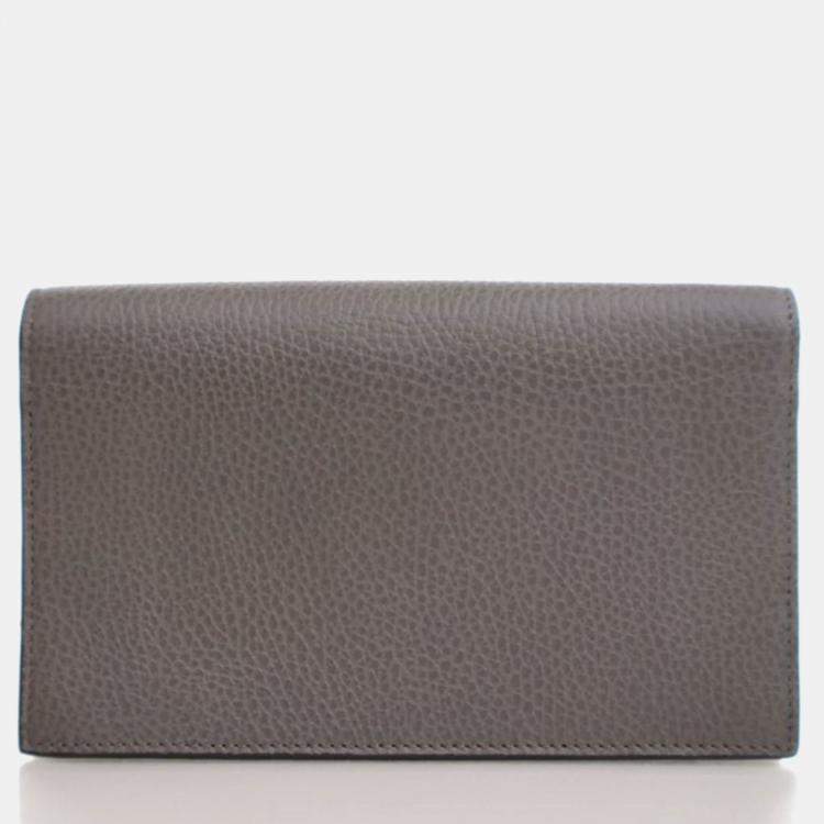 Pre Owned Gucci Interlocking GG Calfskin Wallet On Chain