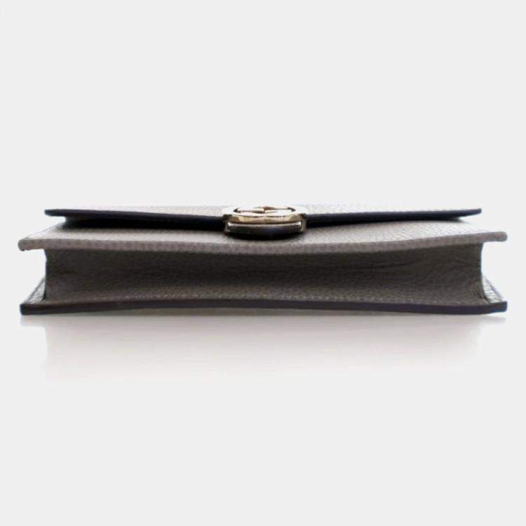 Pre Owned Gucci Interlocking GG Calfskin Wallet On Chain